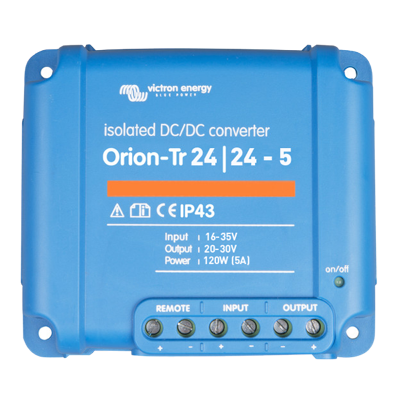 Victron Energy ORI242410110 - Orion-Tr 24/24-5A (120W), isolerad DC-DC-omvandlare, justerbar utspänning 20-30V - Offgridlagret.se