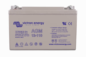 Victron Energy BAT412101085 - 12V/110Ah AGM Deep Cycle Batteri - M8 bult