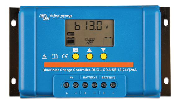 Victron Energy SCC010020060 - BlueSolar PWM DUO-LCD & USB 12/24-20A - Offgridlagret.se