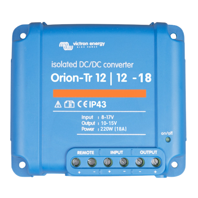 Victron Energy ORI121222110 - Orion-Tr 12/12-18 (220W), isolerad DC-DC-omvandlare, justerbar utspänning 10-15V - Offgridlagret.se