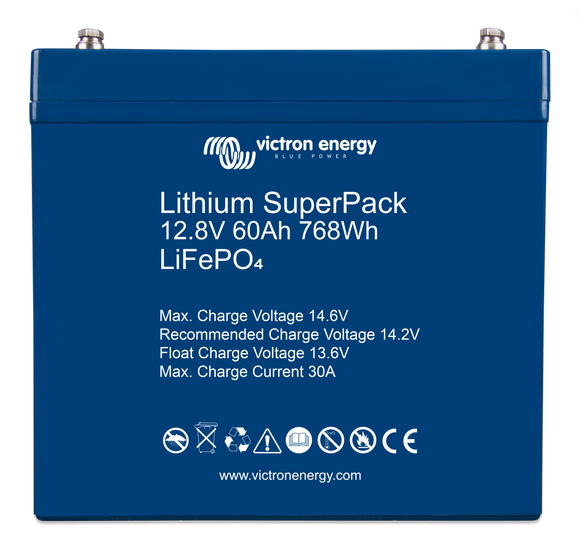 Victron Energy BAT512060705 - Lithium SuperPack 12,8V/60Ah (M6) - Offgridlagret.se