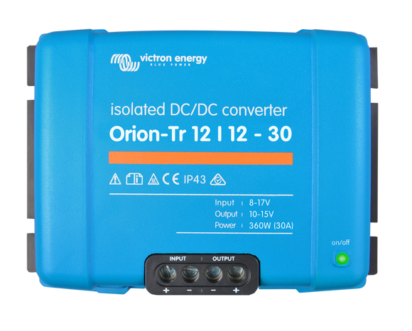 Victron Energy ORI121240110 - Orion-Tr 12/12-30A (360w), isolerad DC-DC omvandlare, justerbar utspänning 10-15V - Offgridlagret.se
